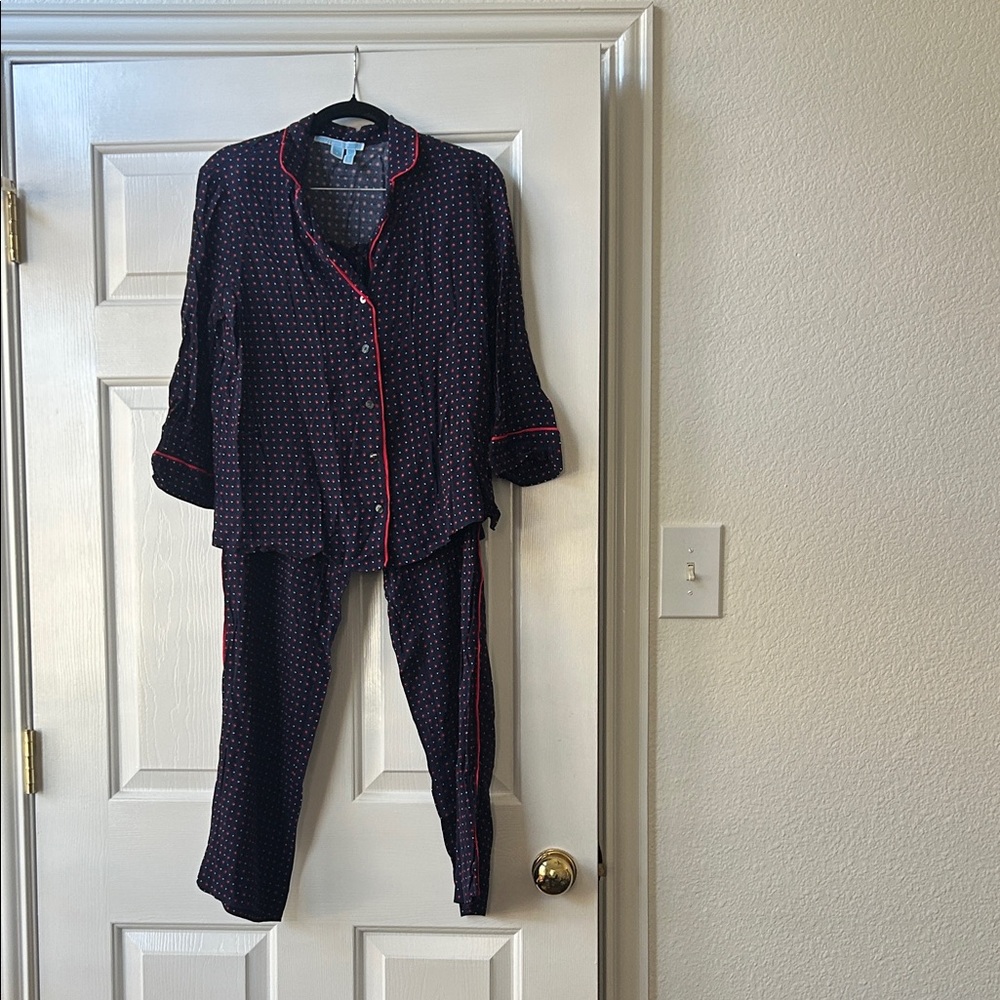 Draper James Kids Pajama Set - Dark Blue with Red Trim